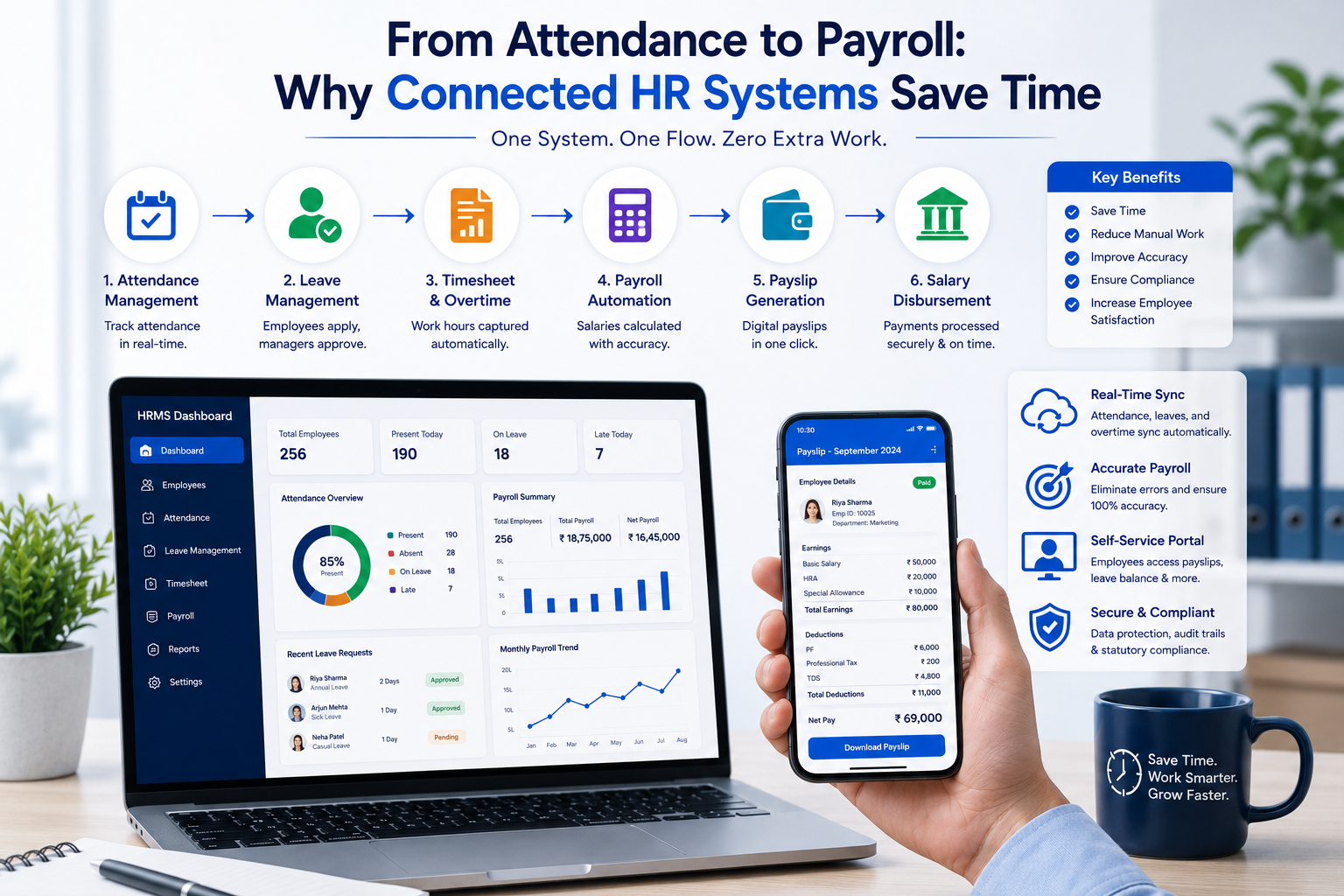 From Attendance to Payroll: Why Connected HR Systems Save Time